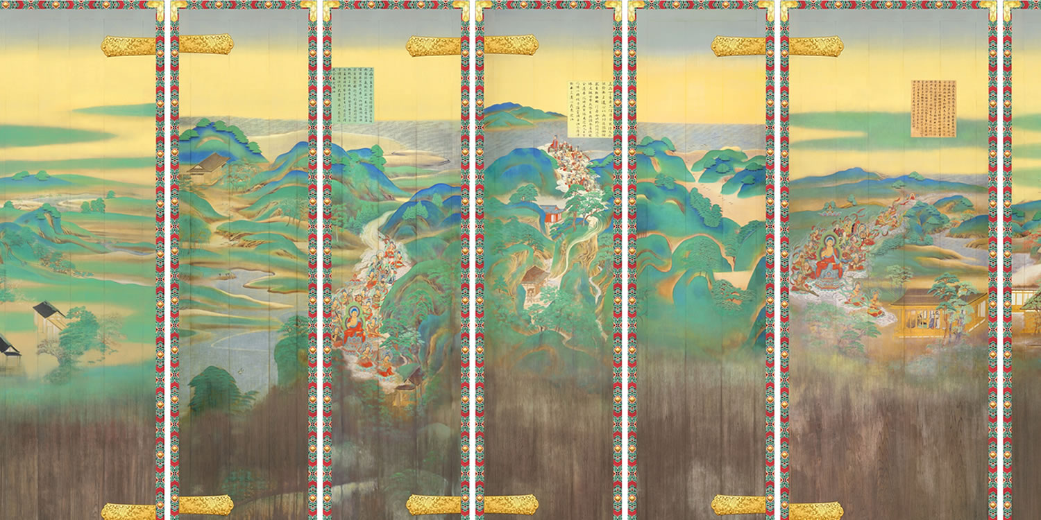 봉황당(호오도) 중당 여닫이문 그림